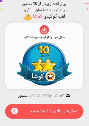عکسی از دستور مرسی برنامه کوکپد دومین مدالم
