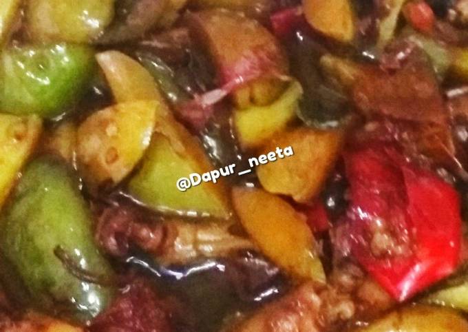 Jengkol tumis cumi asin cabe hijau