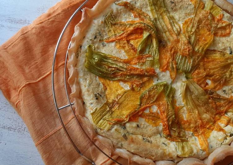 Torta salata ricotta e fiori di zucca