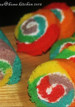 Foto resep Rainbow roll cake