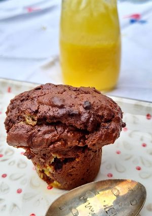 Une photo de Muffins chocolat patate douce