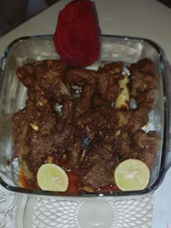 A picture of Mutton ghee roast.