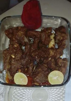 A picture of Mutton ghee roast.