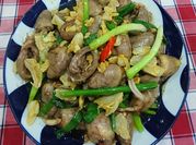 Hình ảnh của tim gà cháy tỏi