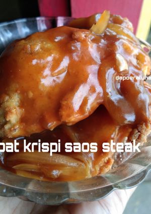 Foto resep Kupat krispi saos steak