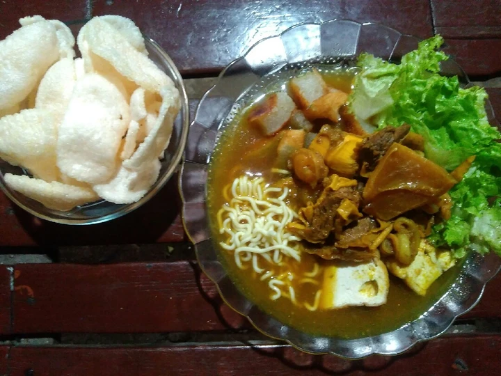 Langkah Gampang Membikin Resep Tahu campur otot sapi yang Lezat Anti Ribet, Mantap Sekali