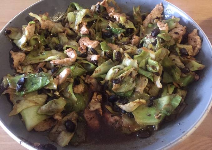 Sweetheart cabbage and black bean stir fry