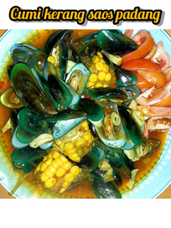 Foto resep Cumi kerang hijau saus padang
