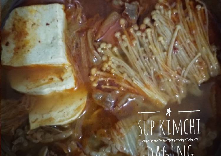 Resep Sup Kimchi Daging, Enak