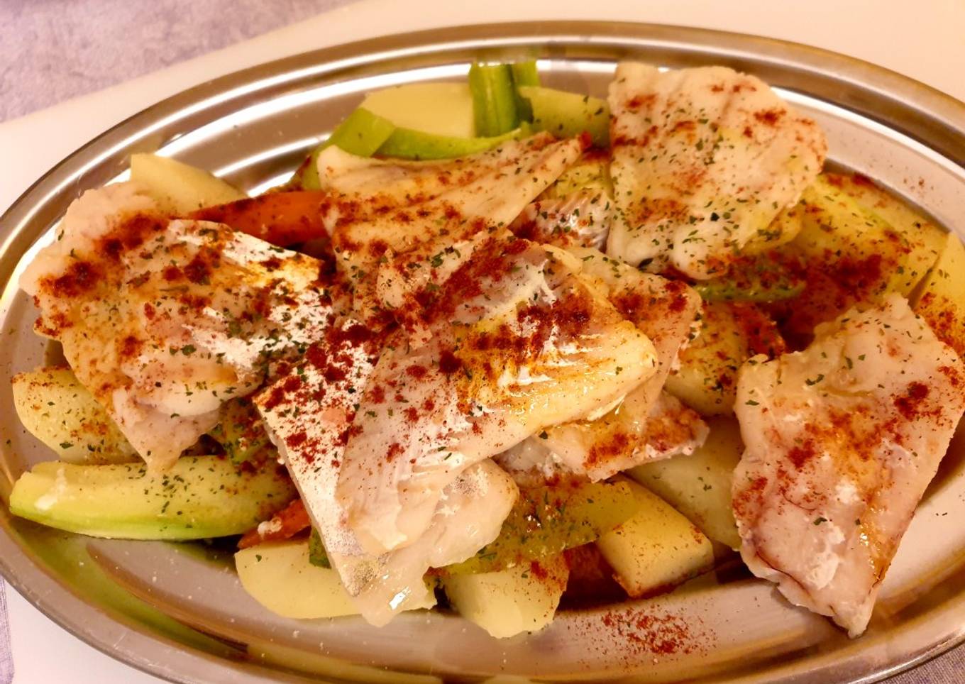 Bacalao al vapor con verduras en MCC
