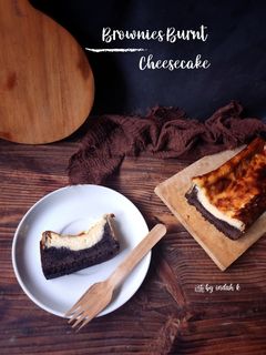 Foto resep Brownies Burnt Cheesecake Ekonomis (Panggang Otang)