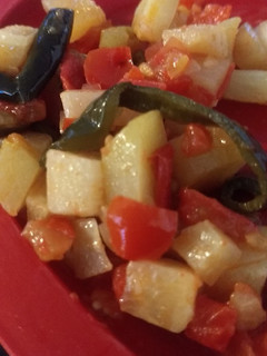 Una foto de Chayotes con rajas a la mexicana mmm deli