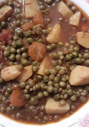 Une photo de Tadjin de petits pois