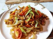 Gambar mie tiaw goreng tanpa daging