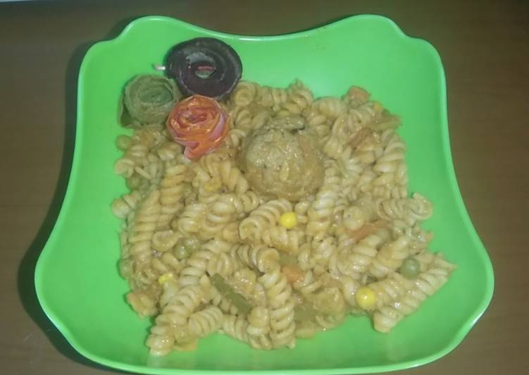 Recipe of Super Quick Homemade Vegetables corn pasta