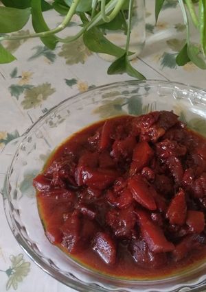عکسی از دستور خورشت سیب و آلبالو