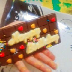 A picture of Homemade milk chocolate bar.