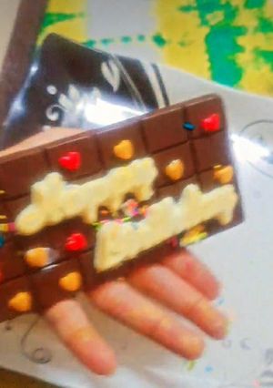 A picture of Homemade milk chocolate bar.