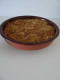 Crumble de maçã com flocos de aveia com canela com gelado