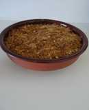 Crumble de maçã com flocos de aveia com canela com gelado