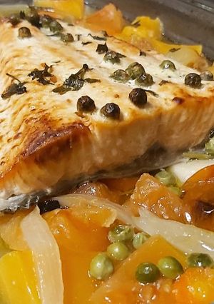 Una foto de Asado de salmón