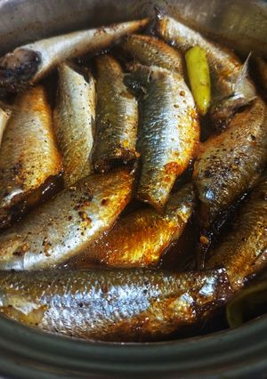 Hình của món Cá đối kho tiêu.