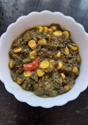 A picture of Corn Palak.