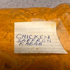 A picture of Chicken saffron kabab.