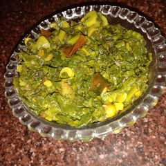 A picture of Tendor radish green leaves bhaji.
