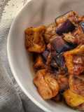 Tofu Eggplant and Meatballs in Sweet Soy Sauce