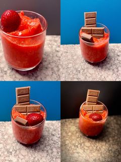 Φωτογραφία της συνταγής Sorbet 🍓 φράουλα ♥️♥️♥️🍓🍋🍯🍓♥️♥️♥️ (παγωτό σορμπέ) με 3 υλικά +1 bonus 🍫😋♥️♥️😋
