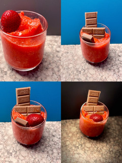 Φωτογραφία της συνταγής Sorbet 🍓 φράουλα ♥️♥️♥️🍓🍋🍯🍓♥️♥️♥️ (παγωτό σορμπέ) με 3 υλικά +1 bonus 🍫😋♥️♥️😋