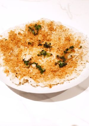Hình của món Cơm cháy chà bông tôm khô.