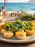 Anillas de pota Fritas con pimiento Verde