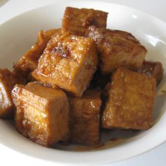 A picture of Atsu-age (Fried Tofu) Simmered in Sweet Soy Broth.