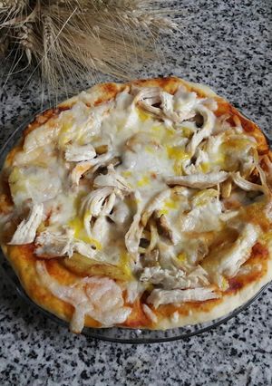 عکسی از دستور پیتزای مرغ 🍕🍕