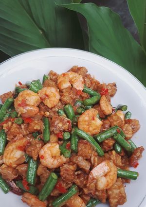 Foto resep Tumis Kacang Panjang mix Tempe dan Udang