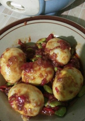 Foto resep Telor balado petai