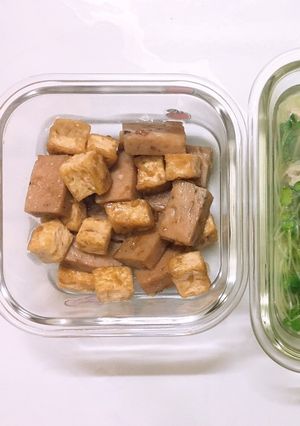Hình của món Chả bò kho đậu hũ.