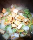 Tofu and Chinese leaf stir-fry