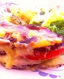 Lasaña vegetariana (zapallitos, berenjena, tomate)
