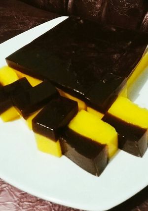 Foto resep Puding Busa Jeruk Lapis Coklat