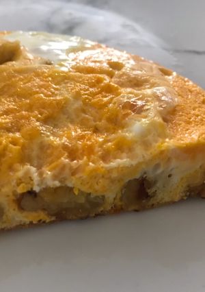 Una foto de Tortilla de huevo con plátano maduro