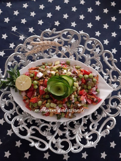 عکسی از دستور سالاد عدس و سبزیجات