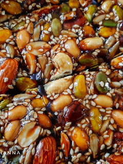 A picture of Mixed nuts and seeds Chikki.
