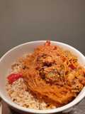 Indonesian stir fry mihun with sardines