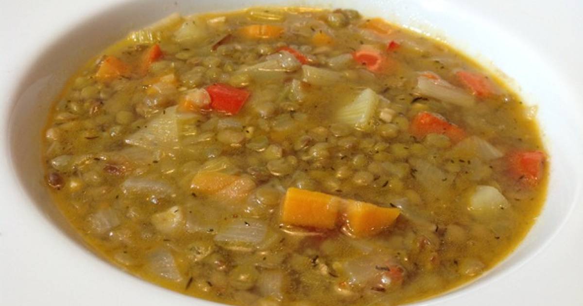 Sopa de lentejas con verduras Receta de elfornerdealella- Cookpad