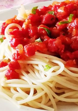 Una foto de Vermicelli con Chorizo Ahumado