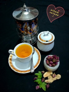 عکسی از دستور چای زردچوبه و زنجبیل