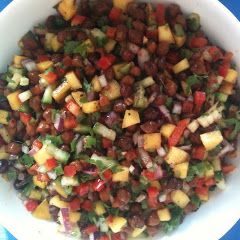 A picture of Chana Jor Garam (Black Garbanzo Bean Salad).